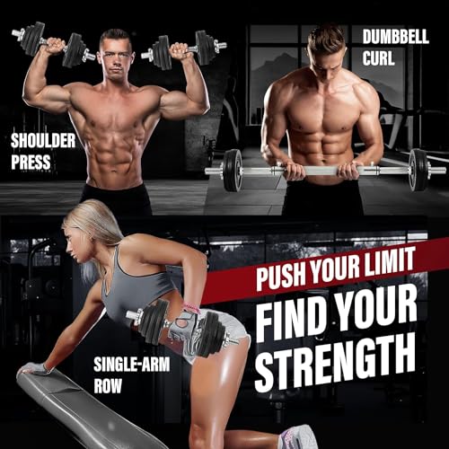 Yes4All Old School Adjustable Dumbbell Set with Weight Plates, Star Lock Collars/Connector, 40lbs to 200lbs Adjustable Weight Plates Set