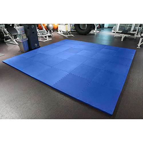Meister X-THICK 1.5" Interlocking EVA Foam Mats - 2X Cushion for Wrestling, MMA Takedowns & Gymnastics - 2'x2' Tiles