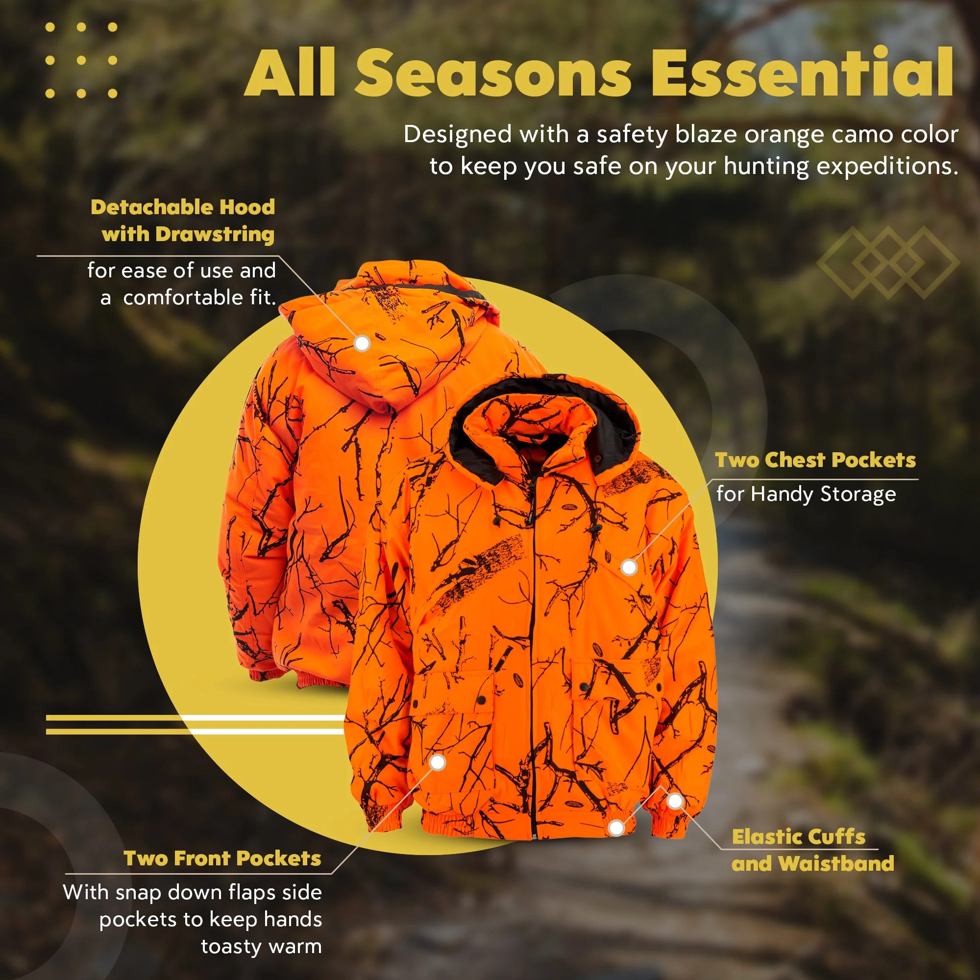 TrailCrest Adult Men’s Insulated & Waterproof Safety Tanker Jacket, 3X, Blaze Orange Camo