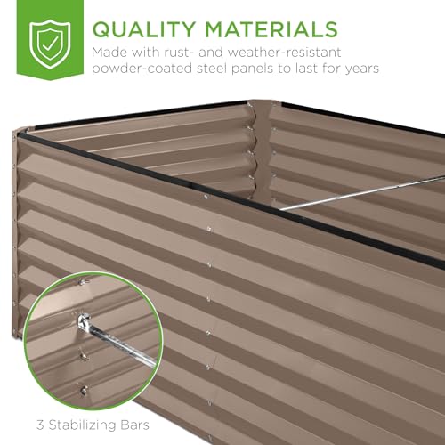 Best Choice Products 8x4x2ft Outdoor Metal Raised Garden Bed, Deep Root Planter Box for Vegetables, Flowers, Herbs