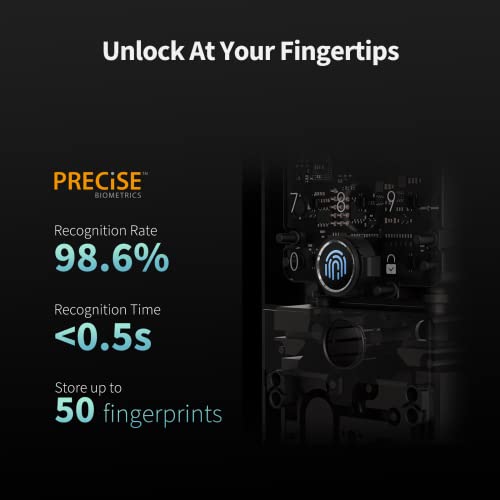 Aqara Smart Lock U100, Fingerprint Keyless Entry Door Lock with Apple Home Key, Touchscreen Keypad, Bluetooth Electronic Deadbolt, IP65 Weatherproof