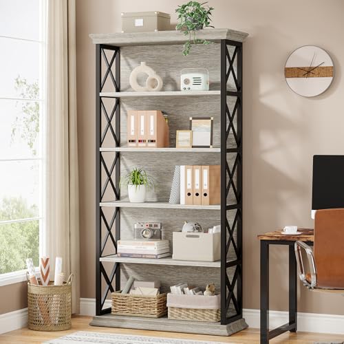 Tribesigns 6-Tier Bookcase, 71 Inches Industrial Bookshelves and Bookcases