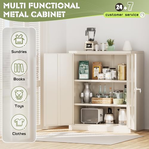 Incbruce 72” Metal Storage Cabinet, Garage Cabinets and Storage System with Doors and Shelves, Tall Lockable Tool Cabinet for Garage, Office