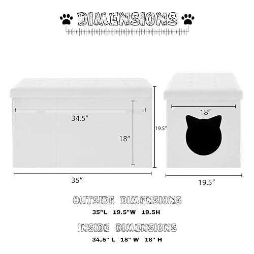Sweet Barks Designer Cat Litter Box Enclosure Hidden Washroom Bench Ottoman - Pet Supplies online store