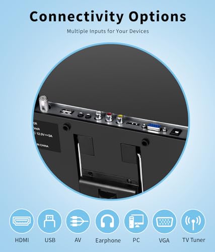 Feihe 17 inch Small Smart TV Built-in Android Operating System, HD Flat Screen Compact Smart Television for Kitchen, Home