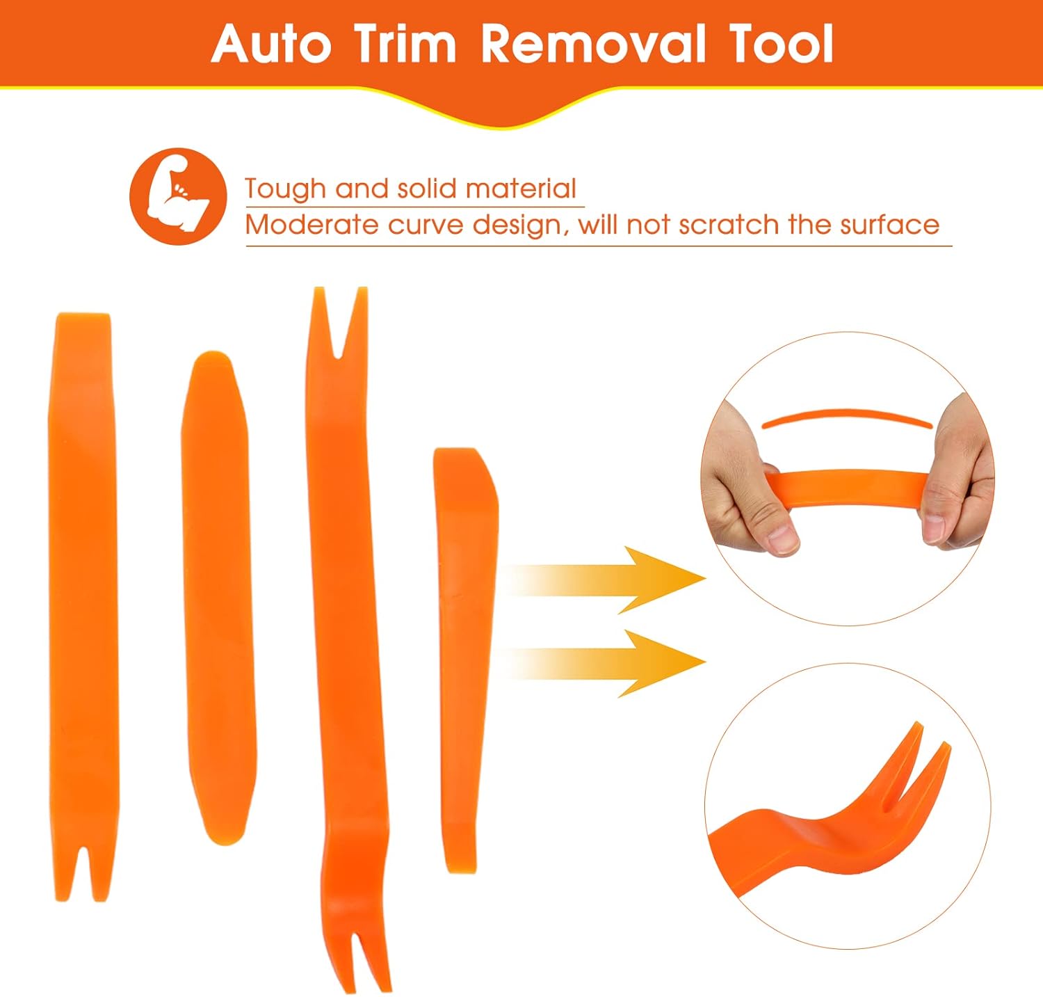 Amliber 26Pcs Car Tool Kit with Non Marring Wedge, Air Pump Bag, Stainless Steel Long Reach Tools, Auto Trim Removal Tool