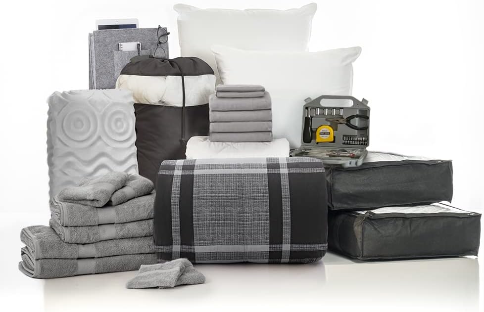 OCM College Dorm Room 25-Piece Complete Campus Pak Trunk Bundle | Twin XL Bedding