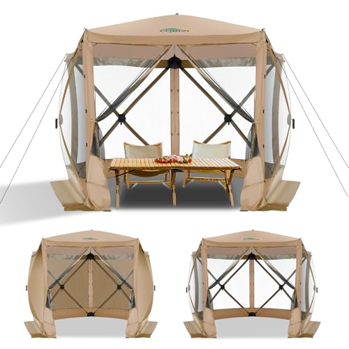 COBIZI 12x12ft Pop up Gazebo Screen Tent Screen House for Camping, Camping Outdoor Screened Gazebo, Canopy Tent