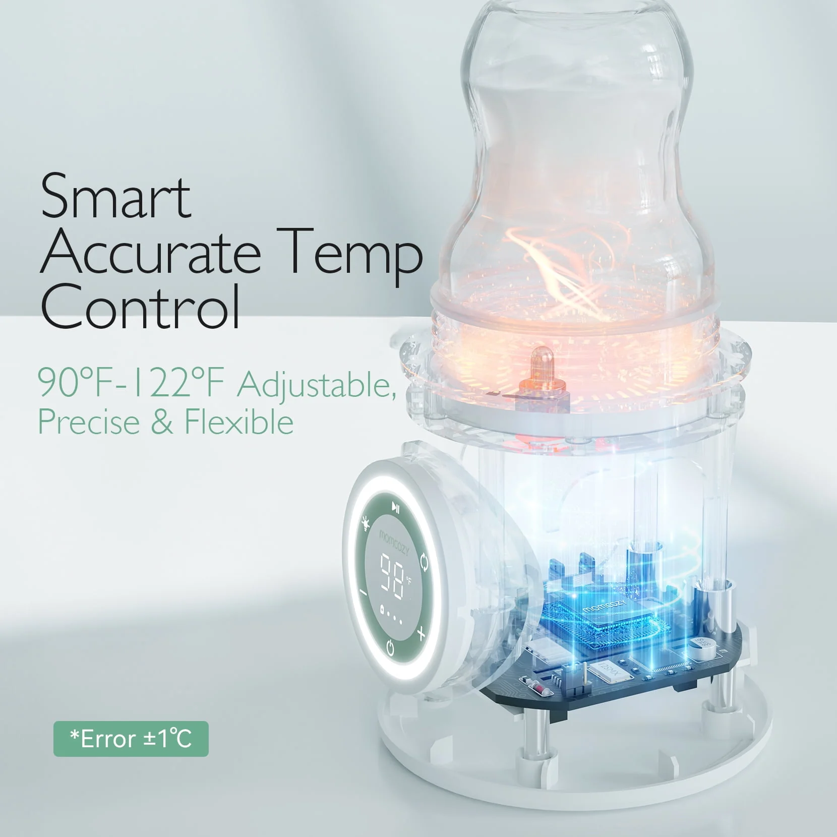 Momcozy Baby Bottle Warmer, 6-in-1 Baby Milk Warmer with Smart Temperature Control, Breastmilk Warmer, Fast Baby Food Heater, Steam Sterilizer