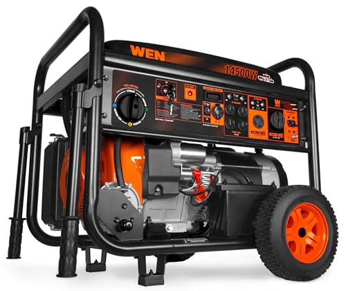 WEN 14,500-Watt 120V/240V Tri-Fuel Generator for Gas, Propane, and Natural Gas, Transfer-Switch Ready with Electric Start, Wheel Kit