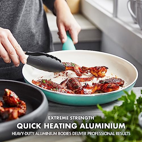 GreenPan Rio 16 Piece Cookware Pots and Pans Set, Hard Anodized Healthy Ceramic Nonstick PFAS-Free, Bakelite Handles, Frypans, Saucepan, Saute Pan