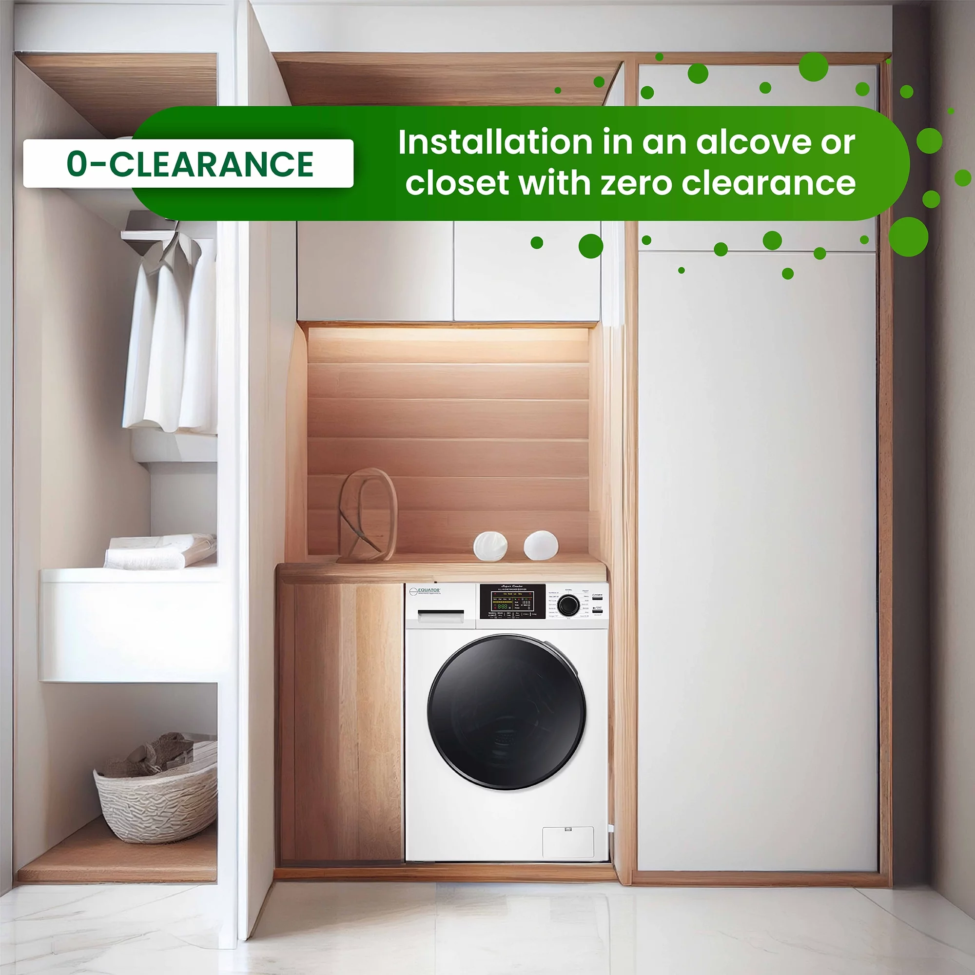 Equator Fully Built-in All-in-One Combo Washer-Dryer Ventless 1.62 cf/15lbs 110V White