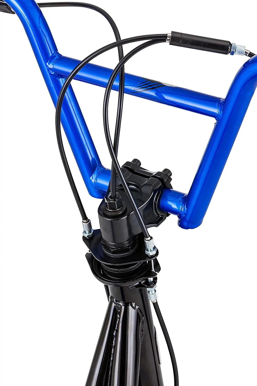 Mongoose Expo Youth Scooter, Front and Rear Caliper Brakes, Rear Axle Pegs, 12-Inch Inflatable Wheels, Black/Blue