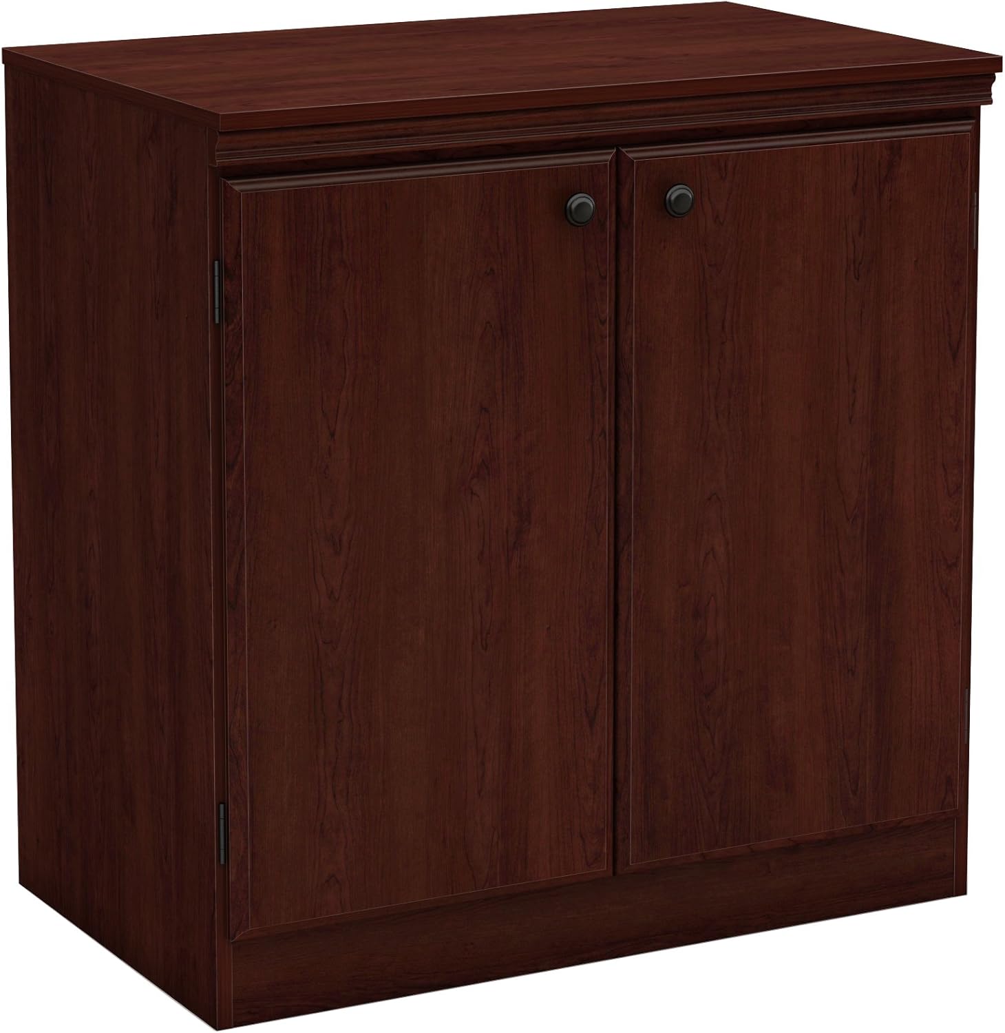 South Shore Small 2-Door Storage Cabinet with Adjustable Shelf, Pure Black