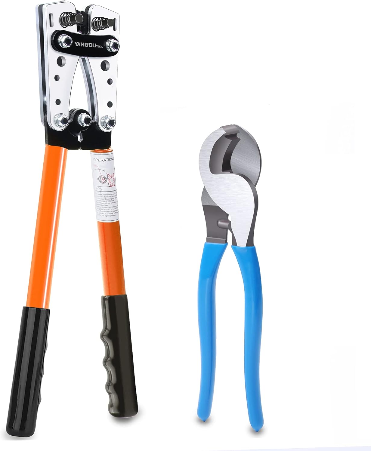 Yangoutool Cable Lug Crimping Tool for Heavy Duty Wire Lugs and Battery Terminal,Copper Lugs AWG 1/0, 2, 4, 6, 8, 10