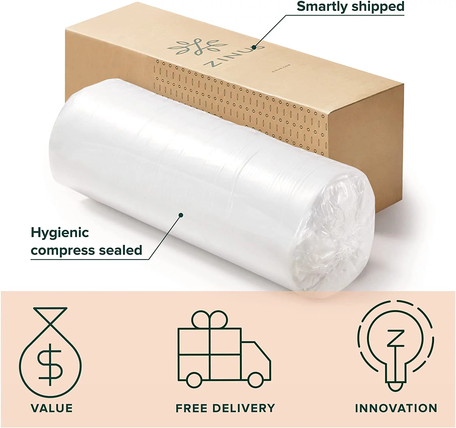 ZINUS 6 Inch Green Tea Cooling Gel Memory Foam Mattress / Cooling Gel Foam / Pressure Relieving / CertiPUR-US Certified / Bed-in-a-Box, Queen