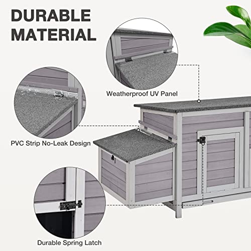 Large Chicken Coop - Unique Folding Design for Easy to Set Up - Chicken House for Outdoor with Two Nesting Box, Leakproof Pull-on Tray