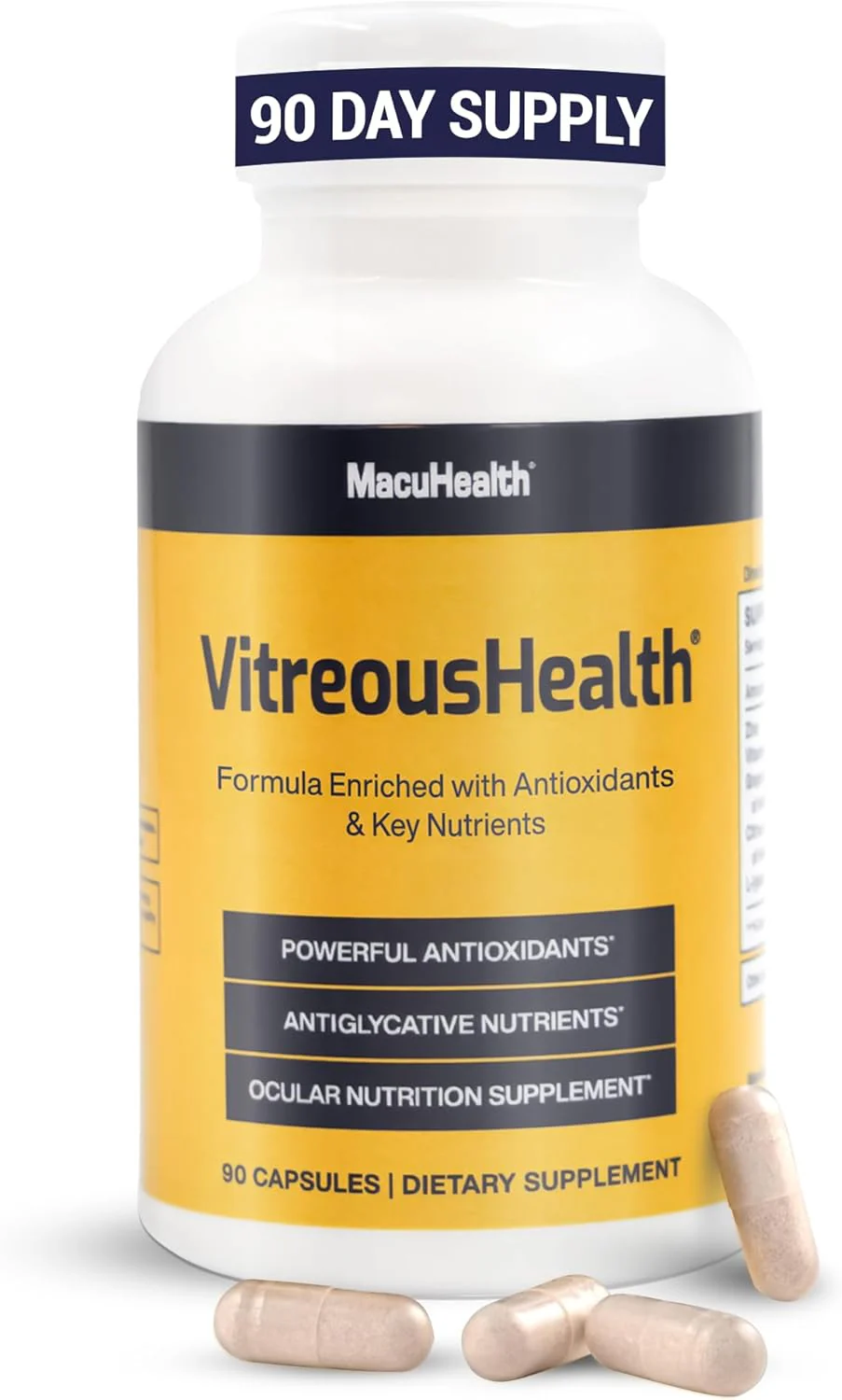 Macuhealth VitreousHealth Evidence-Based Eye Supplement - 90 Capsules - Kansas Nuitrition - HNZSDS