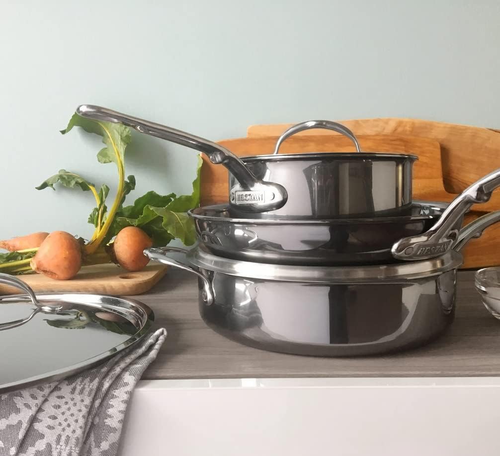 Hestan - NanoBond Collection - Titanium Stainless Steel 5-Piece Essential Cookware Set - Toxin, PFAS, & Chemical Free Clean Cookware