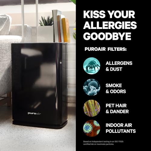 PuroAir 240 HEPA Air Purifiers for Home Large Rooms - Covers Up To 1,000 Sq Ft - Filters Up To 99.9% of Pollutants, Smoke, Pollen, Dust