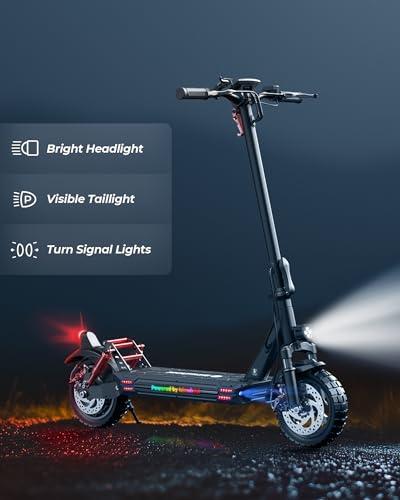 isinwheel GT1 Electric Scooter Adults, 28 MPH Top Speed, 28 Miles Range, 800W Motor E-Scooter, 10" Off-Road Tires, Double Braking Systems