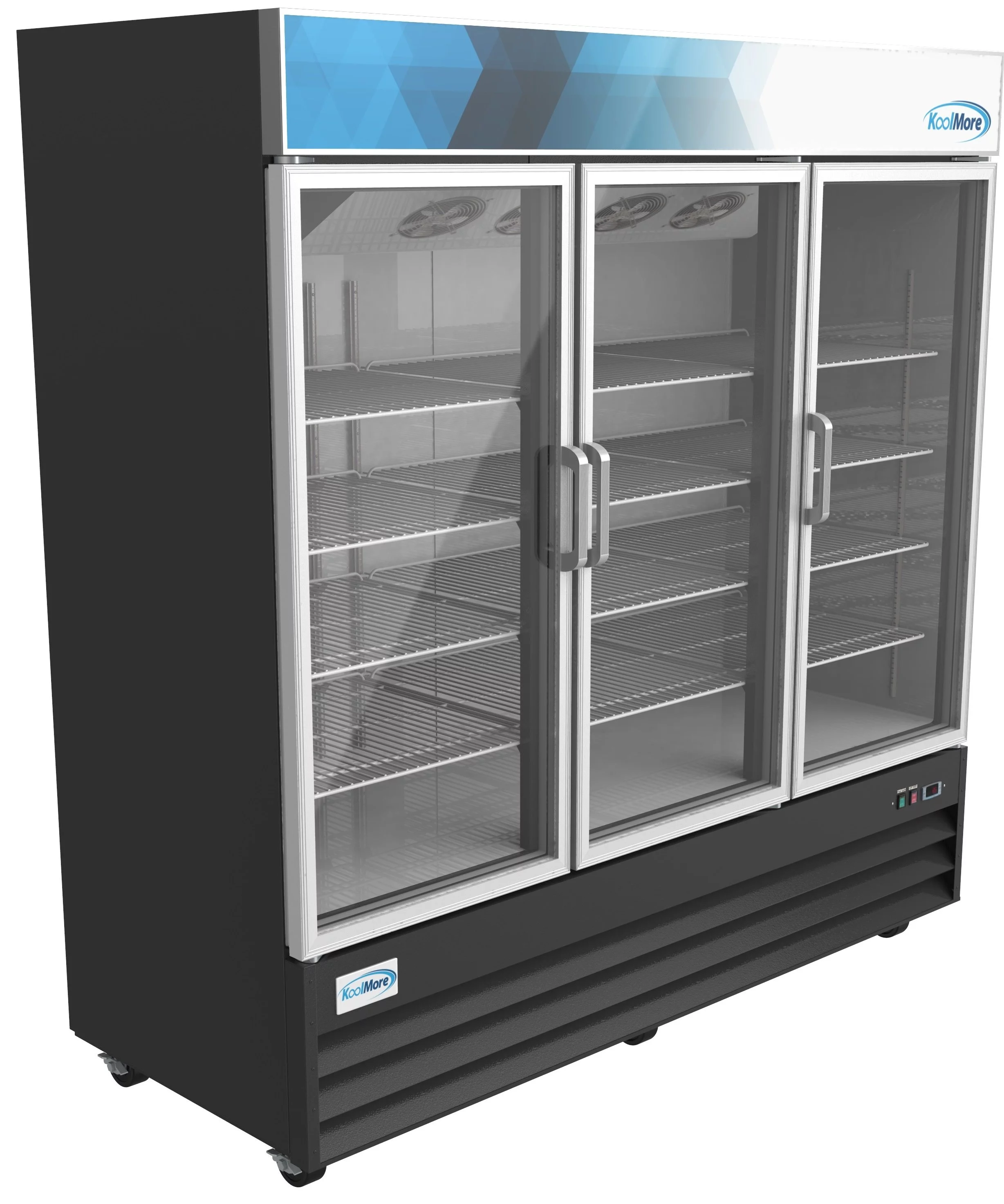 Koolmore 78 in. Three Glass-Door Merchandiser Refrigerator - 53 Cu ft.