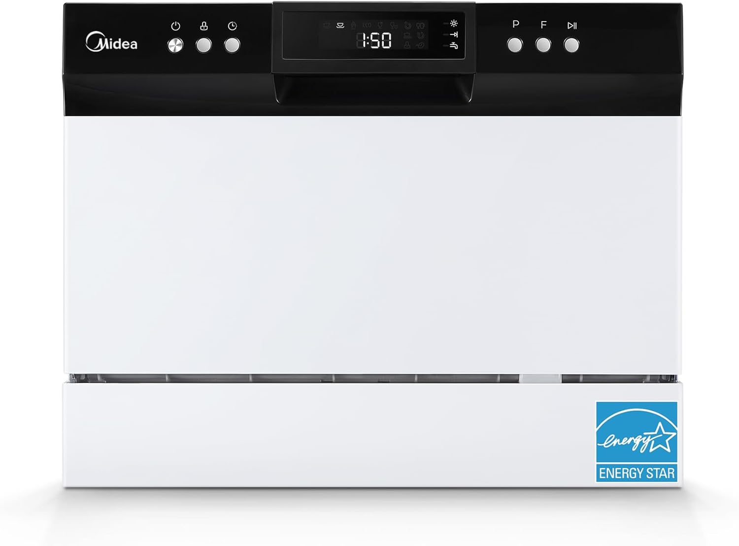 Midea MDC22P1AWW Energy Star Portable Dishwasher, 6 Place Settings & 8 Washing Programs, Speed, Baby-Care, ECO& Glass, Dish Washer for Dorm