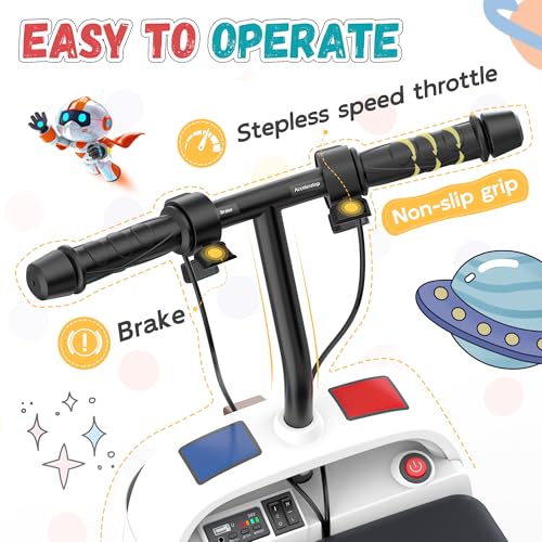 ANPABO 24V Kids Riding Toys for 3-12, 180W Quiet Brushless Motor, Max 5Mph, Ride On Toys w/Stepless Throttle, Safety Speed Limit