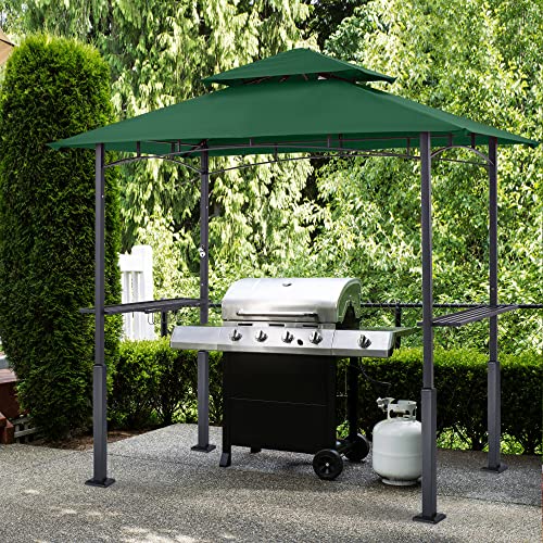 ABCCANOPY 8x5 Grill Gazebo - Outdoor BBQ Canopy Shelter with Led Light for Patio Backyard Grilling (Dark Gray)