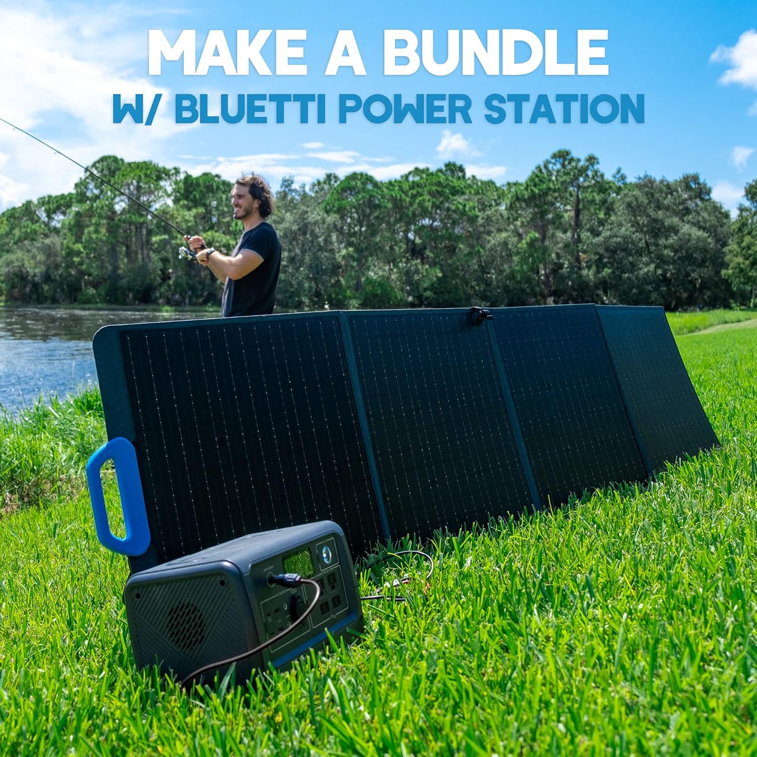 BLUETTI EB70S Portable Power Station with PV200 200W Foldable Solar Panel Included, Solar Generator w/ 4x110V/800W AC Outlets