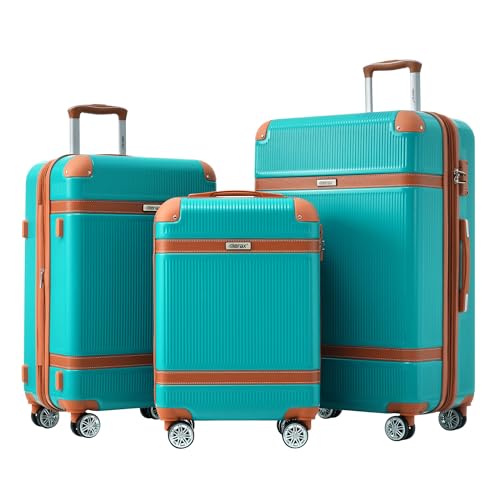 Merax Luggage Set Hard Shell Suitcase, Expandable Travel Suitcase with Spinner Wheels, Collision-Protection Angle, TSA Lock, Lightweight (20/24/28
