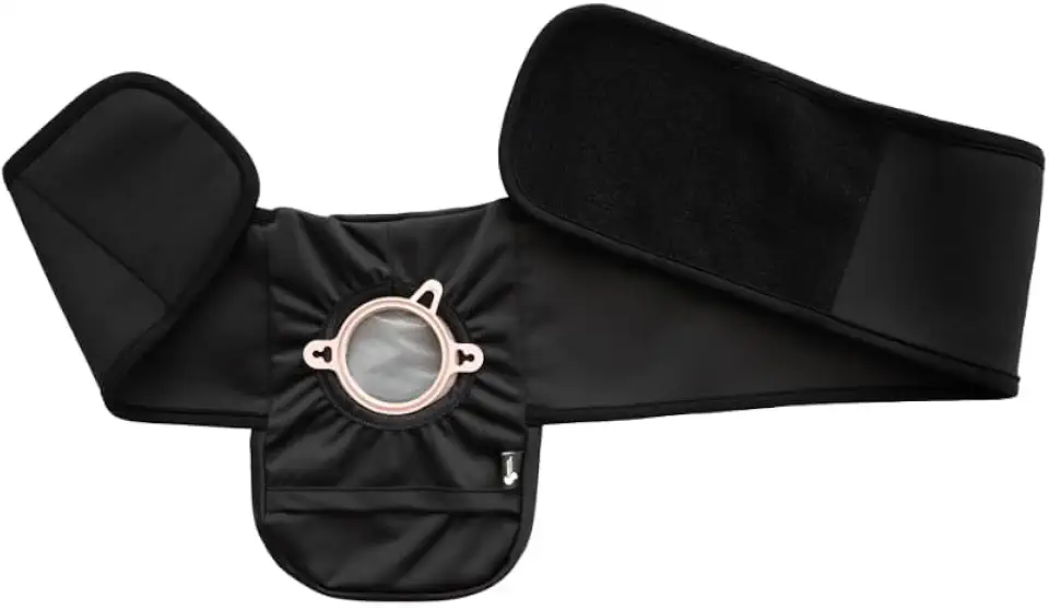 Elastic Ostomy Belt | Ostomy Cover Support Belt | Water Resistant Everyday Wear | 6x9 Medium, Fits Waists 32" - 36" (Black) - Kansas Nuitrition