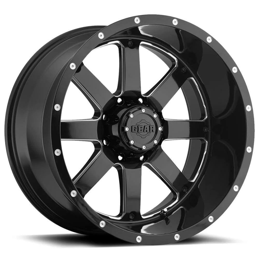 Gear Alloy 726MB Big Block 20x10 8x6.5x22 -19mm Black/Milled Wheel Rim
