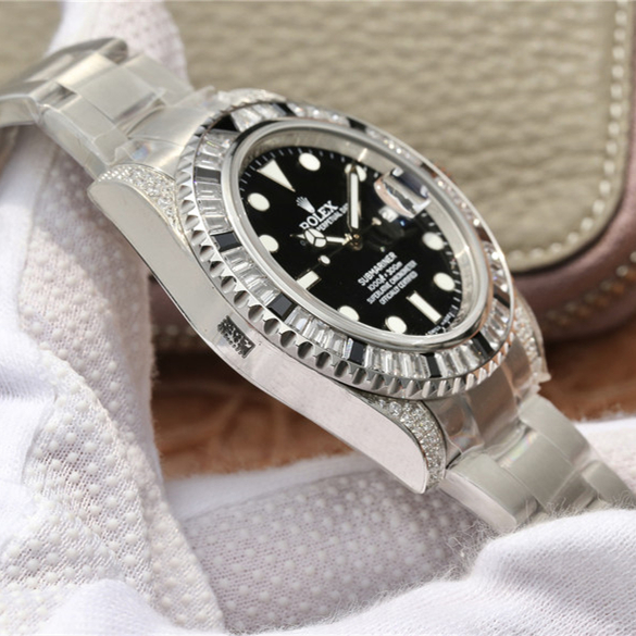 Submariner Silver Black Diamond 40mm