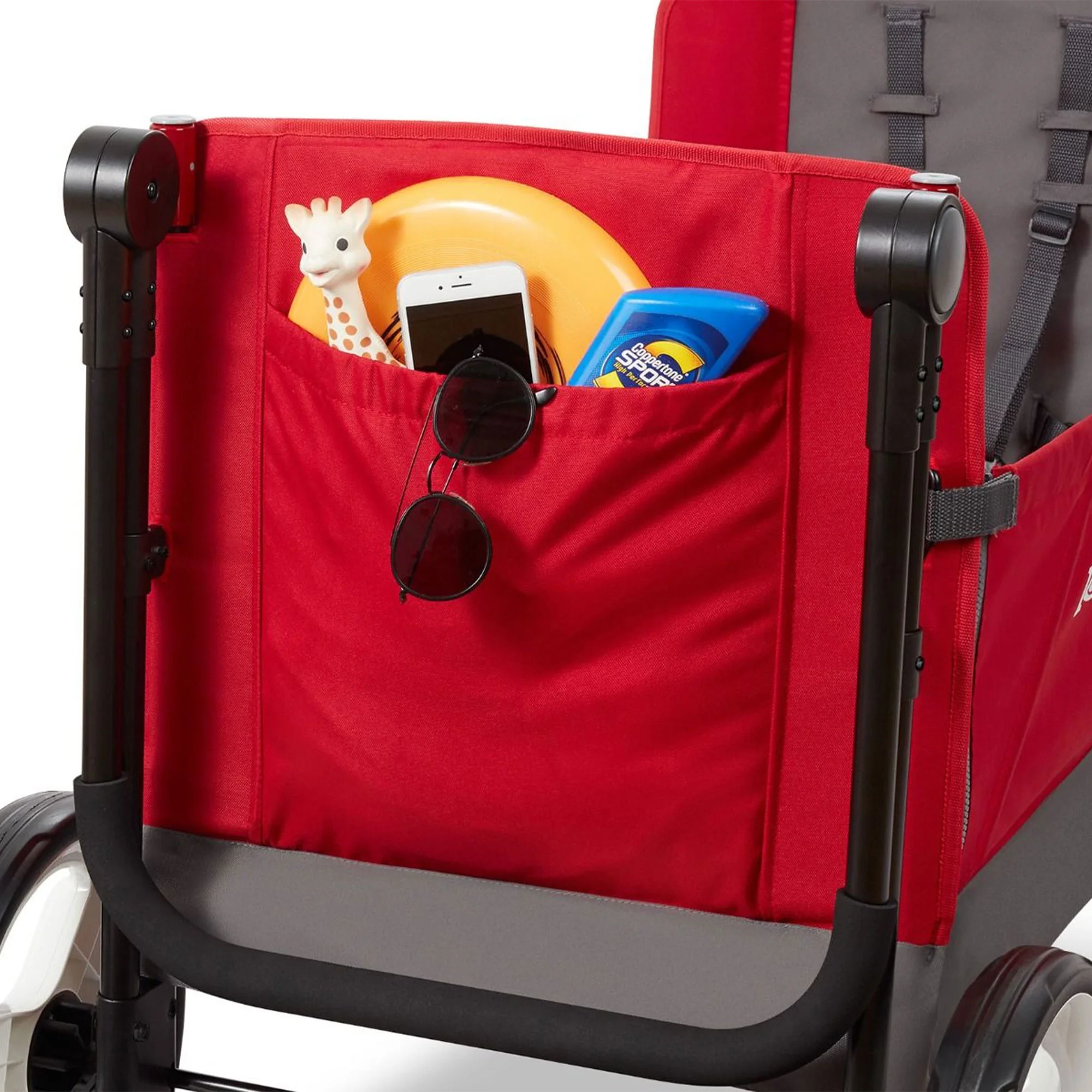 Radio Flyer Convertible Stroll N Wagon with Pull & Push Handle, Red/Black