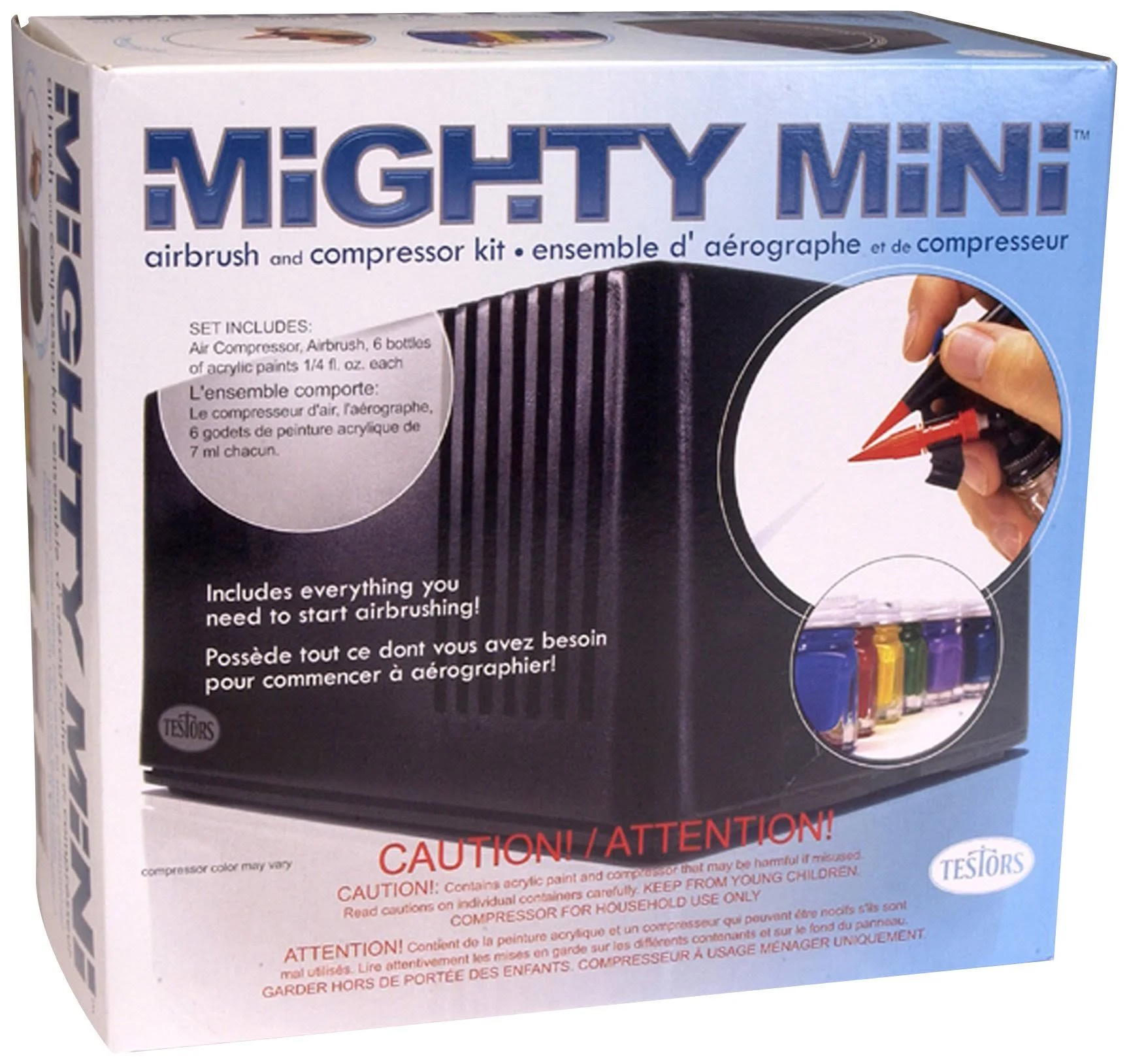 Testors 9169 Mighty Mini Airbrush w/Compressor Set