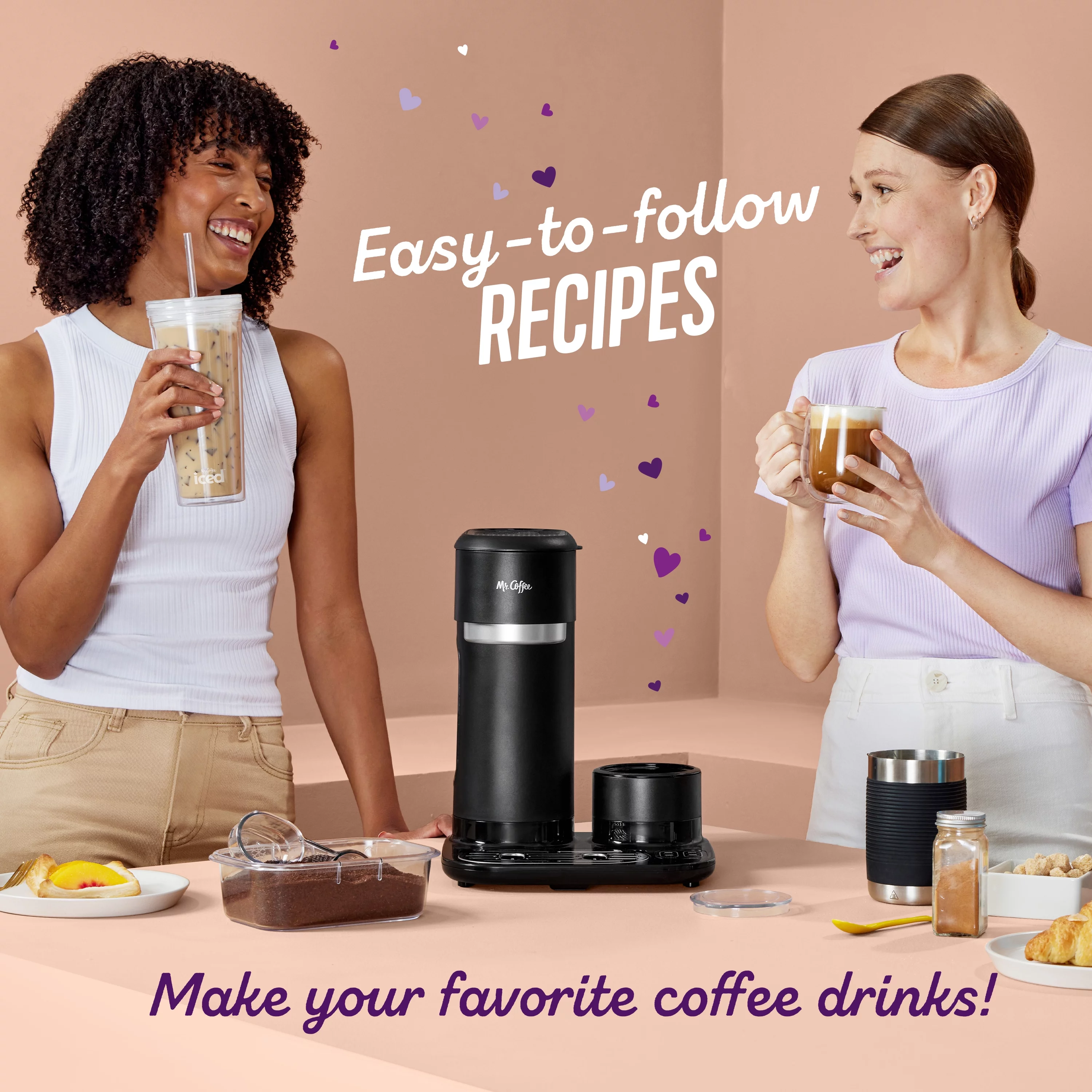 Mr. Coffee 4-in1 Single-Serve Latte, Iced, and Hot Coffee Maker, Black