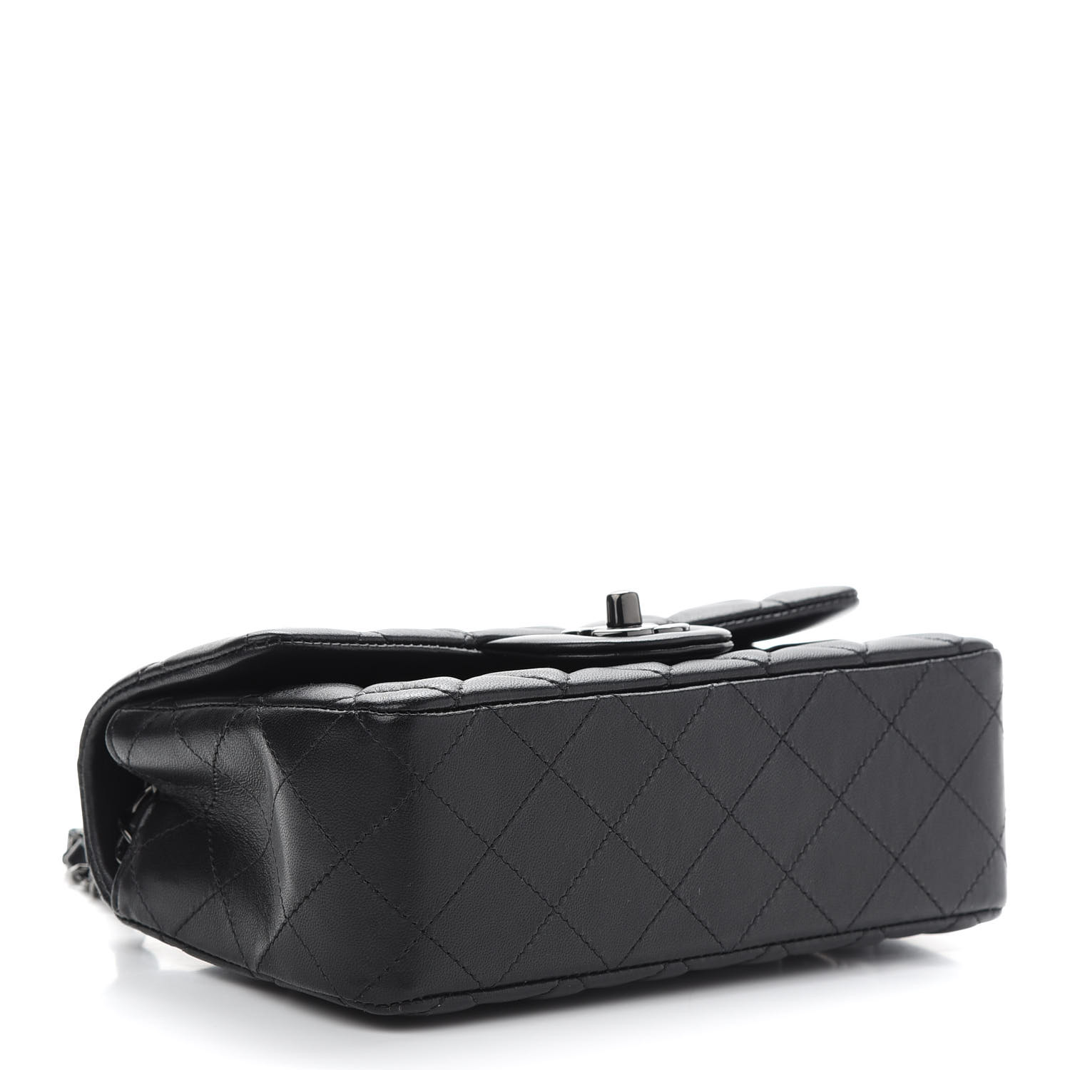 Lambskin Quilted Mini Rectangular Flap So Black