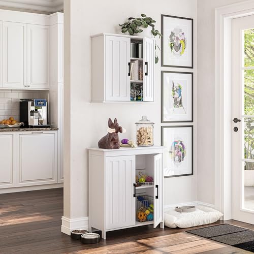 RiverRidge Monroe Two-Door Floor Storage Cabinet - Bathroom Storage Cabinet with Adjustable Shelves