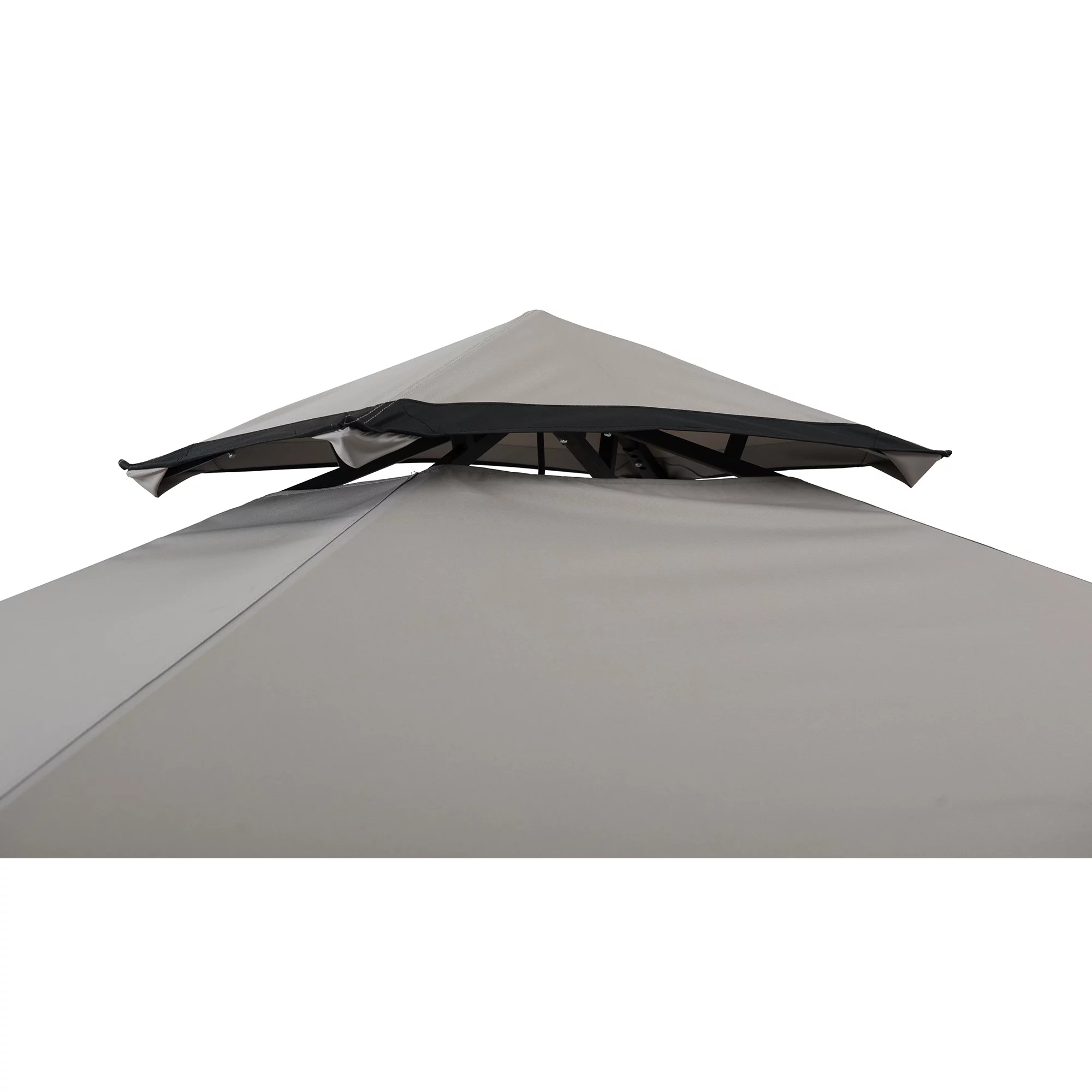 Sunjoy 5 x 8 ft Black Steel Frame Double Tiered Canopy Grill Gazebo for Outdoor, Patio, Garden, and Backyard Activities,Gray and Black