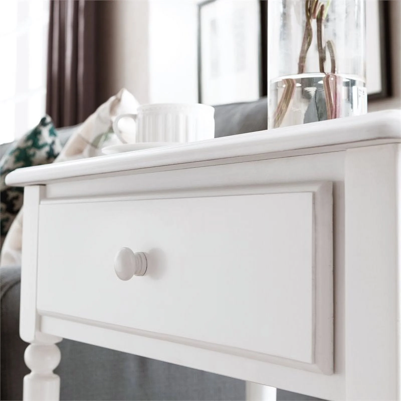 Home Square 2-Piece Furniture Coastal Notions Orchid White Nightstand Set