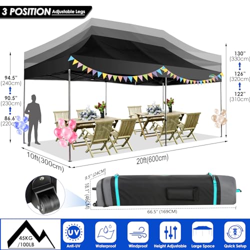 COBIZI 13x26 Pop Up Tent 13x26 Canopy with Sidewalls Heavy Duty Canopy Party Tent for Parties