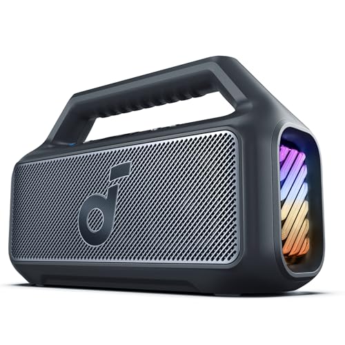 soundcore Boom 2 By Anker, Outdoor Speaker, 80W, Subwoofer, BassUp 2.0, 24H Playtime, IPX7 Waterproof, Floatable, RGB Lights, USB-C, Custom EQ