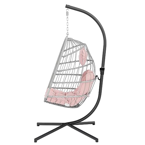 Yechen Hanging Egg Chair with Stand and Footrest for Indoor Outdoor