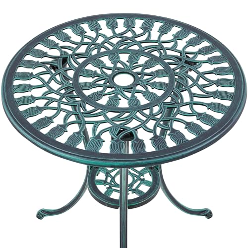 Yaheetech Patio Bistro Sets 3 Piece Cast Aluminum Bistro Table and Chairs Set
