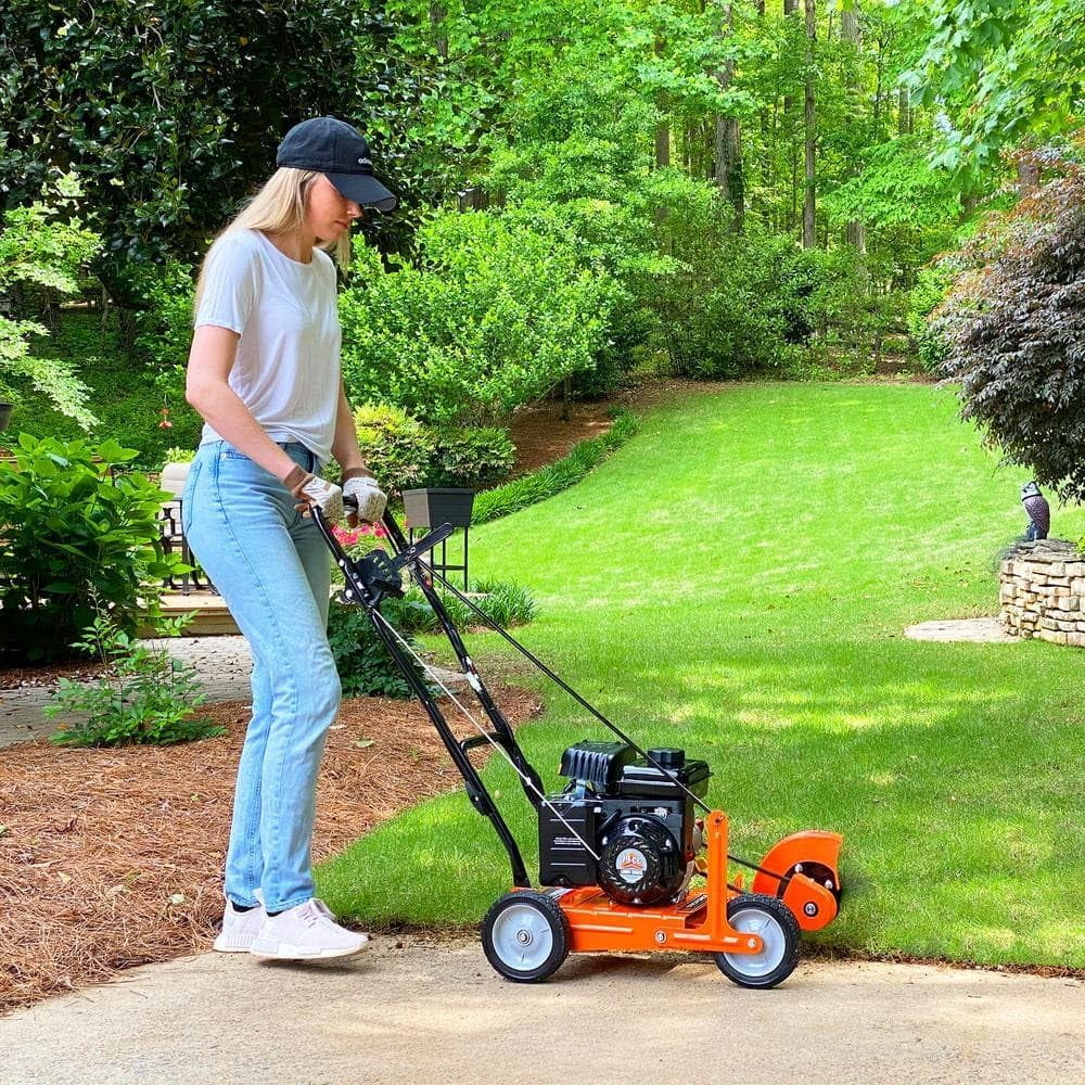 Yard Force 9 in. 79 cc Gas Powered 4-Stroke Walk Behind Landscape Edger with Extra Blade Included - Radiant Selections