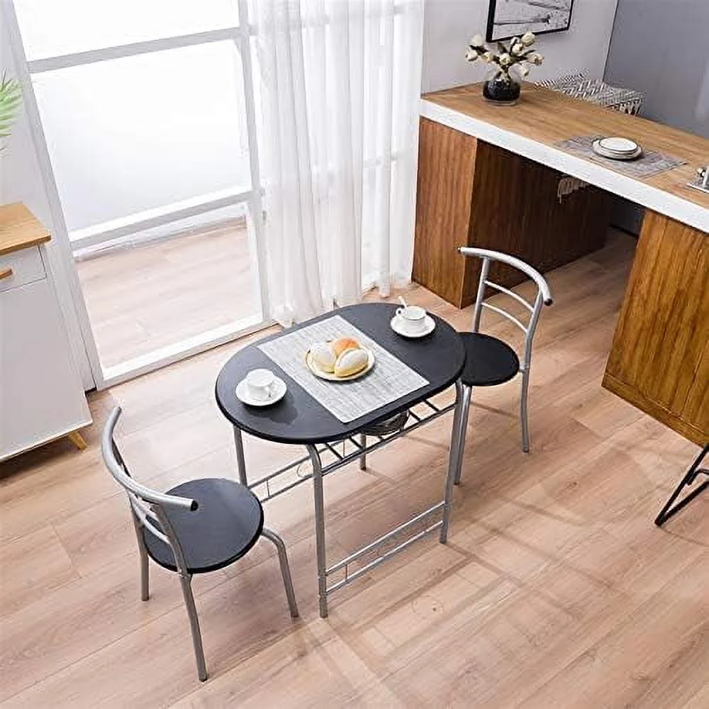 KHBIULIFE 3-Piece Kitchen Table  Dining Room Table Set  Small Kitchen Table Set for 2  32" x 21" x 30"  Light Brown