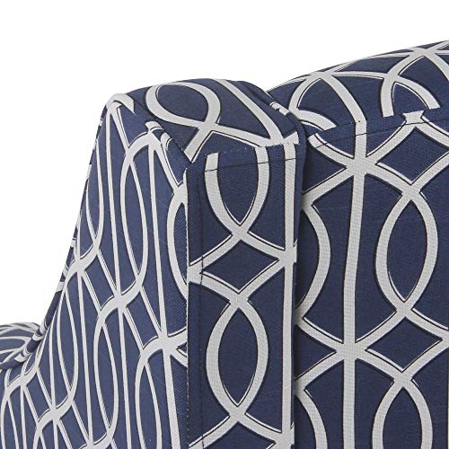 HomePop Velvet Swoop Arm Accent Chair, Suri Blue