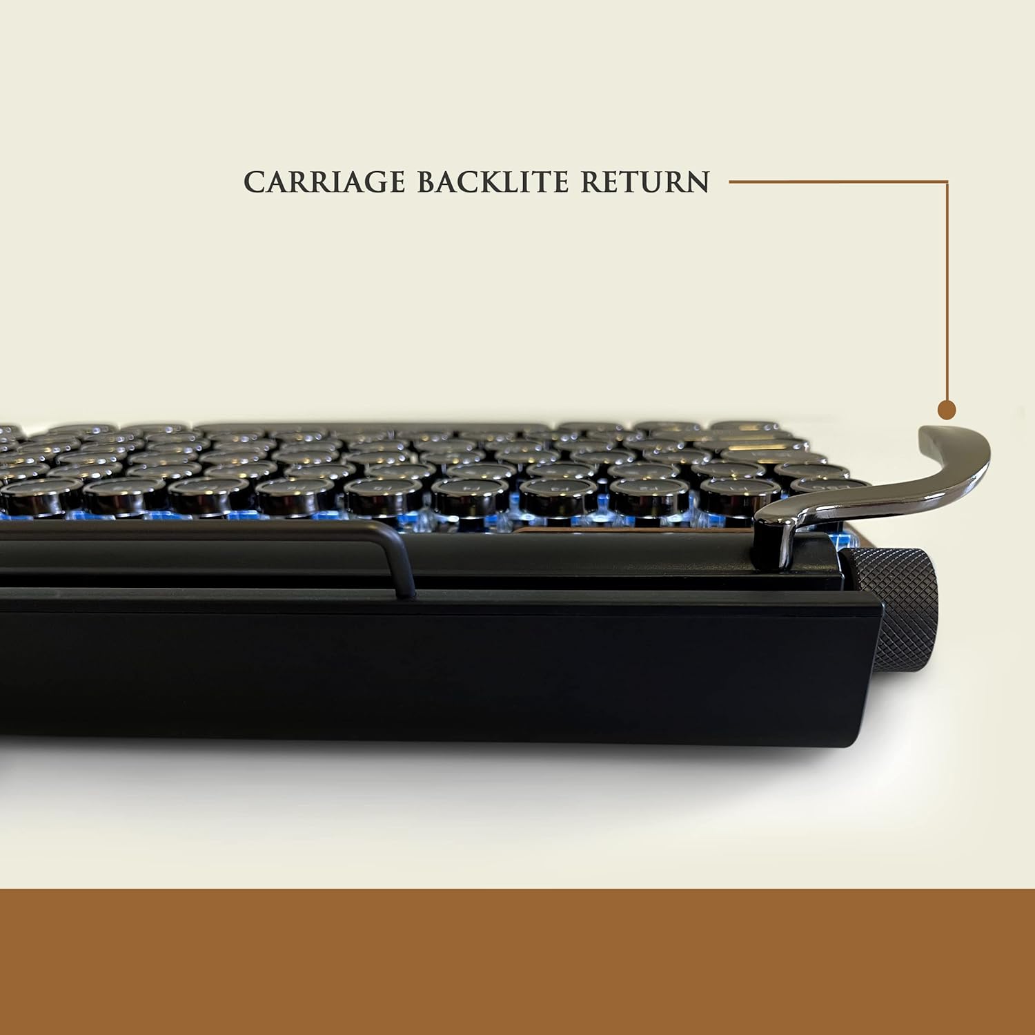 Retro Style Wireless Typewriter Keyboard Compatible with Mac/Windows/Android/Linux, Multi-Pairing, Mechanical Switches to Improve Typing Experience