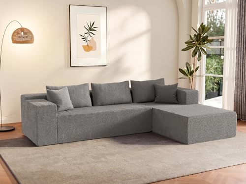 104" Sectional Couches for Living Room, Modular Sectional Sofa with Deep Seat, L-Shape Couch with Chaise, Cloud Couch for Living Room Bedroom